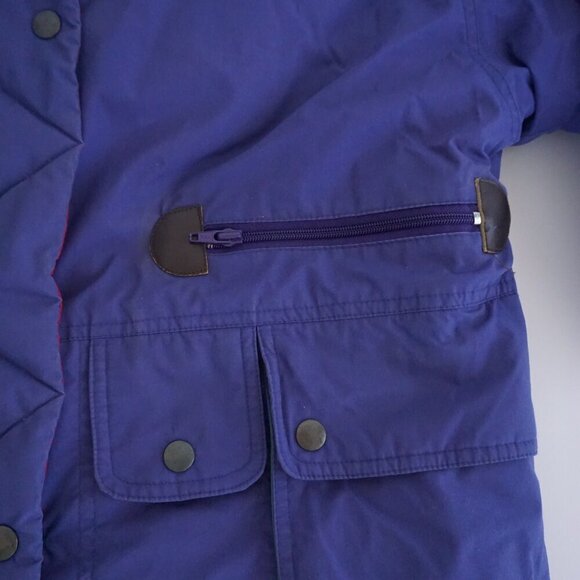 Vintage '80S Cyclone Winter Club Purple w Red Liner Puffer Utility Ski Jacket S - Picture 7 of 12